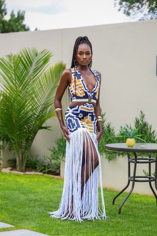 Fabrosanz: Tshwane Sunrise Print Satin Scarf main image 0