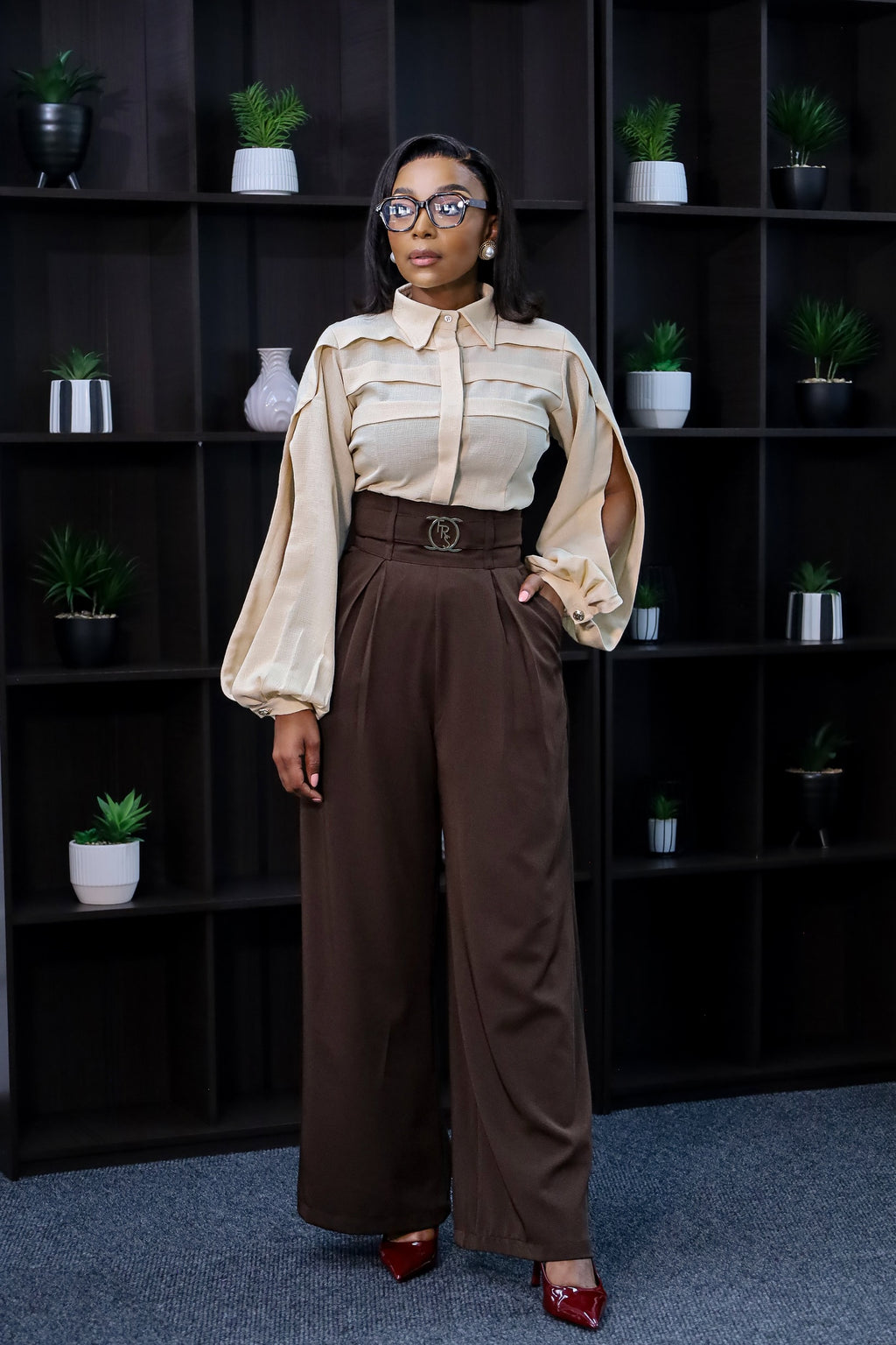 Fabrosanz: Cream Open Shoulder Blouse main image 1