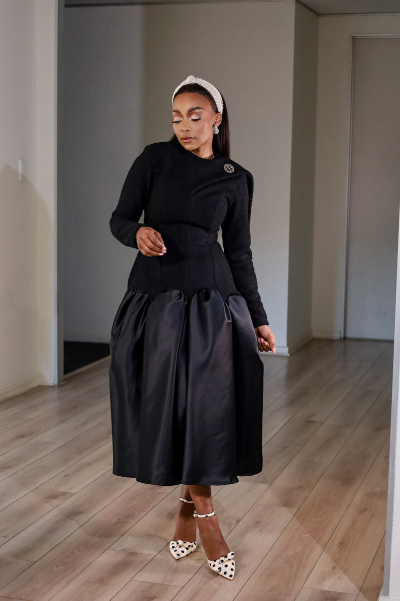 drop waist winter dress Fabrosanz: Black Dropwaist Structured – houseoffabrosanz EU42.5/US9.5 Crew Neck 6 Best Filipino Wedding Color:COCO