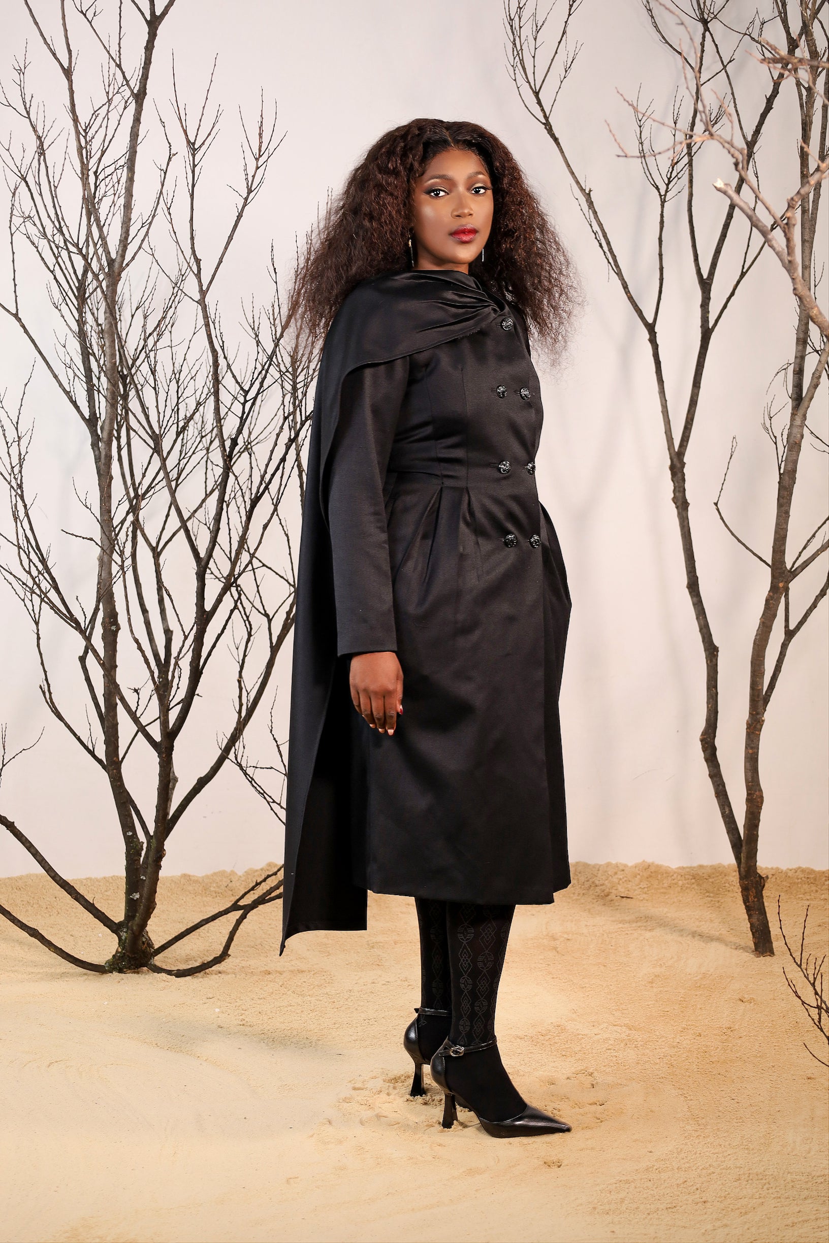Fabrosanz: Structured Black Coat Dress houseoffabrosanz Fabrosanz: Structured Black Coat Dress houseoffabrosanz
